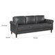 Lo Sofa w Rolled Arms | Midcentury Dark Gray Faux Leather 79’’ BM336153