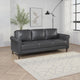 Lo Sofa w Rolled Arms | Midcentury Dark Gray Faux Leather 79"