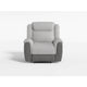 Feo Manual Reclining Chair with Pull Tab | White Gray Microfiber BM336154