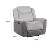 Feo Manual Reclining Chair with Pull Tab | White Gray Microfiber BM336154