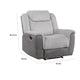 Feo Manual Reclining Chair with Pull Tab | White Gray Microfiber BM336154