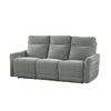 Eddie Power Double Recliner Sofa w USB | Lay Flat | Dove Gray Chenille