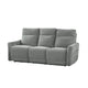 Eddie Power Double Recliner Sofa w USB | Lay Flat | Dove Gray Chenille
