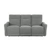 Eddie Power Double Recliner Sofa w USB | Lay Flat | Dove Gray Chenille BM336157