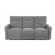 Eddie Power Double Recliner Sofa w USB | Lay Flat | Dove Gray Chenille BM336157