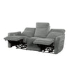 Eddie Power Double Recliner Sofa w USB | Lay Flat | Dove Gray Chenille BM336157