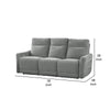 Eddie Power Double Recliner Sofa w USB | Lay Flat | Dove Gray Chenille BM336157