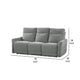 Eddie Power Double Recliner Sofa w USB | Lay Flat | Dove Gray Chenille BM336157