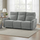 Eddie Power Double Recliner Sofa w USB | Lay Flat | Dove Gray Chenille