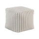 Modern Ottoman | Off White Ribbed Corduroy Zipper Cover | 16" Square
