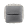 Modern Ottoman | Off White Ribbed Corduroy Zipper Cover | 16’’ Square BM336164
