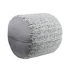 Modern Pouf Ottoman | Light Gray Soft Textured Chenille | 16’’ Round BM336165