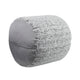 Modern Pouf Ottoman | Light Gray Soft Textured Chenille | 16’’ Round BM336165