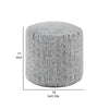 Modern Pouf Ottoman | Light Gray Soft Textured Chenille | 16’’ Round BM336165