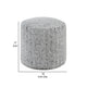 Modern Pouf Ottoman | Light Gray Soft Textured Chenille | 16’’ Round BM336165