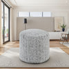 Modern Pouf Ottoman | Light Gray Soft Textured Chenille | 16" Round