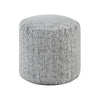 Modern Pouf Ottoman | Light Gray Soft Textured Chenille | 16" Round