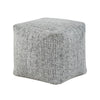 Modern Pouf Ottoman | Black White Soft Textured Chenille | 16’’ Square BM336166