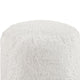 Modern Pouf Ottoman | 16’’ Round w Fluffy Off White Faux Fur Texture BM336171
