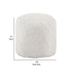 Modern Pouf Ottoman | 16’’ Round w Fluffy Off White Faux Fur Texture BM336171