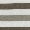 Modern Pouf Ottoman | White Taupe Wide Striped Jacquard | 16’’ Square BM336173