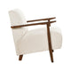 Bernie Accent Club Chair | Beige Corduroy | Dark Brown Solid Wood BM336178