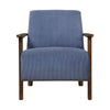 Bernie Accent Club Chair | Blue Corduroy | Dark Brown Solid Wood Frame BM336179