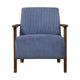 Bernie Accent Club Chair | Blue Corduroy | Dark Brown Solid Wood Frame BM336179