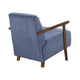 Bernie Accent Club Chair | Blue Corduroy | Dark Brown Solid Wood Frame BM336179