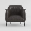 Leoni Accent Club Chair | Dark Brown Faux Leather | Flared Solid Wood BM336180