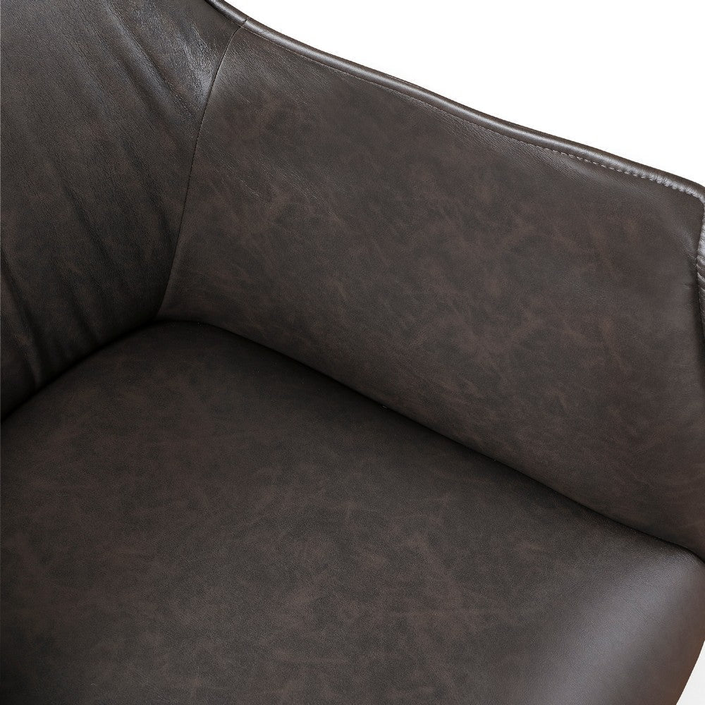 Leoni Accent Club Chair | Dark Brown Faux Leather | Flared Solid Wood BM336180