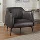 Leoni Accent Club Chair | Dark Brown Faux Leather | Flared Solid Wood