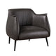 Leoni Accent Club Chair | Dark Brown Faux Leather | Flared Solid Wood