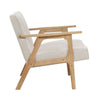 Cathy Accent Club Armchair | Soft Beige | Natural Brown Wood Frame