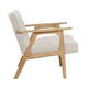 Cathy Accent Club Armchair | Soft Beige | Natural Brown Wood Frame