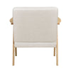 Cathy Accent Club Armchair | Soft Beige | Natural Brown Wood Frame