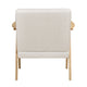 Cathy Accent Club Armchair | Soft Beige | Natural Brown Wood Frame
