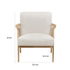 Cathy Accent Club Armchair | Soft Beige | Natural Brown Wood Frame