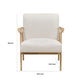 Cathy Accent Club Armchair | Soft Beige | Natural Brown Wood Frame