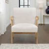 Cathy Accent Club Armchair | Soft Beige | Natural Brown Wood Frame