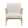 Cathy Accent Club Armchair | Soft Beige | Natural Brown Wood Frame