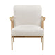 Cathy Accent Club Armchair | Soft Beige | Natural Brown Wood Frame