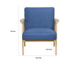 Cathy Accent Club Armchair | Soft Blue | Natural Brown Wood Frame BM336182