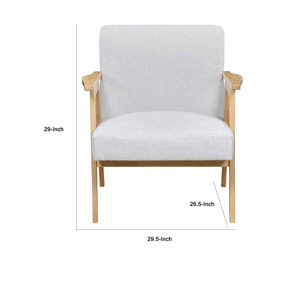 Cathy Accent Club Armchair | Soft Light Gray | Natural Brown Wood BM336184