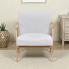Cathy Accent Club Armchair | Soft Light Gray | Natural Brown Wood