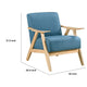 Indy Accent Club Armchair | Blue Textured | Solid Rubberwood Frame BM336188