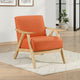 Indy Accent Club Armchair | Orange Textured | Solid Rubberwood Frame