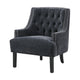 Daisie Accent Armchair | Button Tufted Black Chenille | Solid Wood BM336191