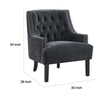 Daisie Accent Armchair | Button Tufted Black Chenille | Solid Wood BM336191