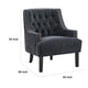 Daisie Accent Armchair | Button Tufted Black Chenille | Solid Wood BM336191